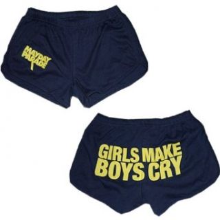 MAYDAY PARADE   Girls Make Boys Cry   Navy Blue Track Shorts   size X Large Clothing
