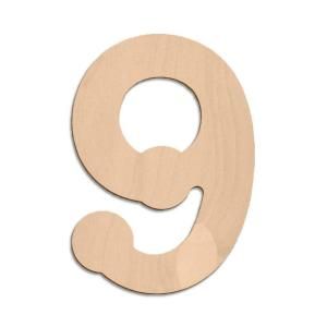 Design Craft MIllworks 8 in. Baltic Birch Bubble Wood Number (9) 47071