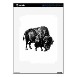 Buffalo American Bison Vintage Wood Engraving Skins For iPad 3