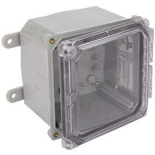 Integra H6064HC 6P Premium Line Enclosure, Hinged, Four Screws, Clear Cover, Mounting Feet, 6" Height, 6" Width, 4" Depth Electrical Outlet Boxes