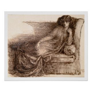Mrs. Jane Morris Reclining on a Sofa Poster