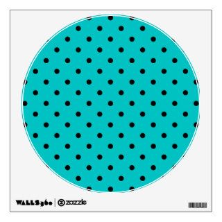 Teal and Black Polka Dot Pattern. Room Sticker