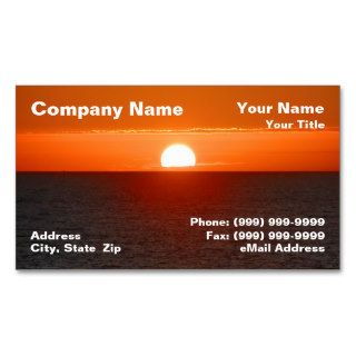 Sunrise Over Ocean Water Business Card Template