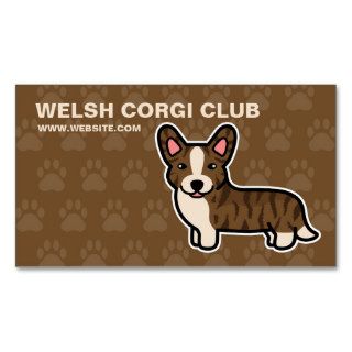 N1ki's Welsh Corgi Cardigan Brindle Card Business Card Templates