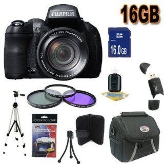 Fujifilm FinePix HS30XR 16 MP Digital Camera Accessory Saver 16GB Bundle  (Black)  Point And Shoot Digital Camera Bundles  Camera & Photo