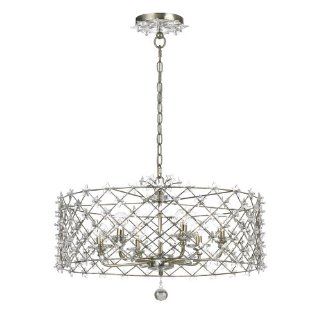 Crystorama Lighting 449 sa Antique Silver Wrought Iron Chandelier With Star Shaped Clear Crystal Accents In Antique Silver    