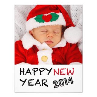 Happy New Year 2014  Two Photos Photo Card