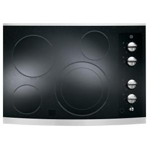 GE CleanDesign 30 in. Radiant Electric Smooth Surface Cooktop in Stainless Steel with 4 Elements JP356SMSS