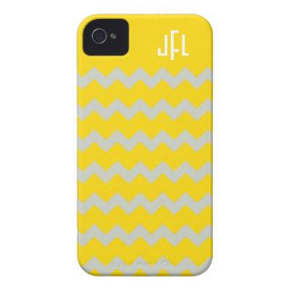 Yellow & Gray Chevron Monogrammed iPhone 4/4s iPhone 4 Case Mate Cases