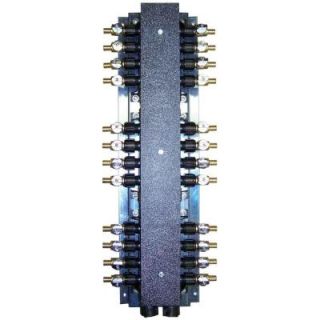 SharkBite 3/4 in. x 1/2 in. Plastic Female x Barb 24 Port Manifold with Brass Ball Valves RM22724