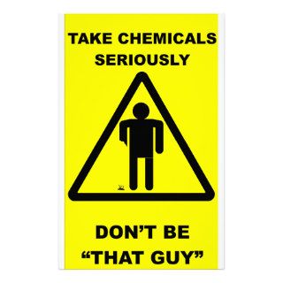 Take Chemicals Seriously Customized Stationery