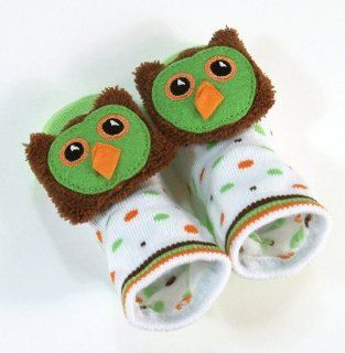 Stephan Baby Owl Rattle Socks   Green  Baby