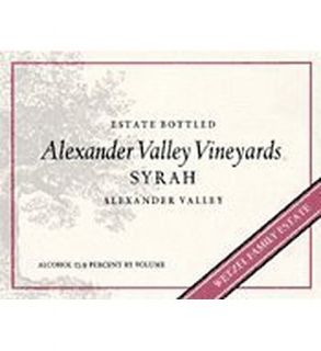 2009 Alexander Valley Vineyards Syrah 750ml Wine