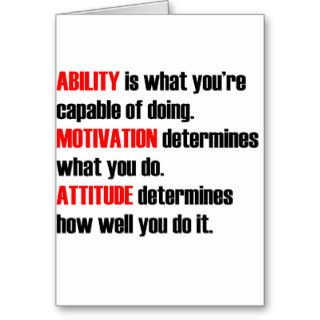 ability motivation attitude greeting card