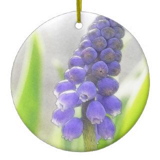 A Single Grape Hyacinth Bloom Ornament