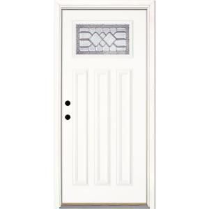 Feather River Doors Mission Pointe Zinc Craftsman Primed Smooth Fiberglass Entry Door A82171