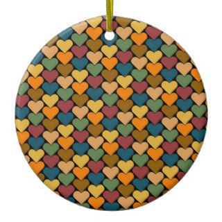 Tessellated Heart Pattern Design Christmas Tree Ornament