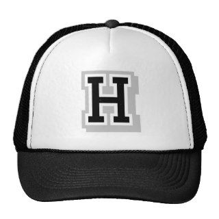 black gray letter H Trucker Hat
