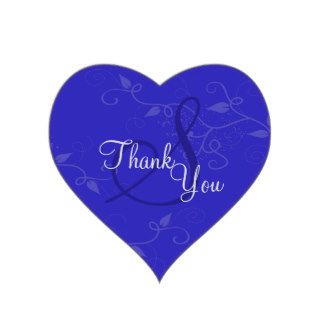 Thank You Seal   Royal Blue Monogram Wedding Heart Stickers