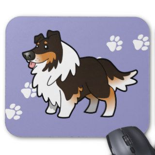 Cartoon Shetland Sheepdog / Collie (tricolor) Mouse Pads