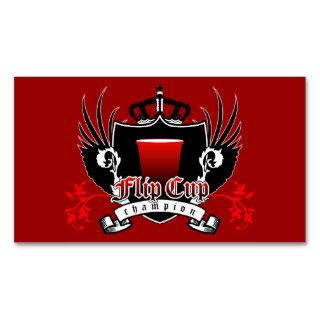 flip cup champion royal crest business card templates