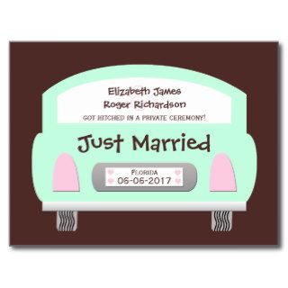 Wedding Marriage Elopement Announcement Postcard
