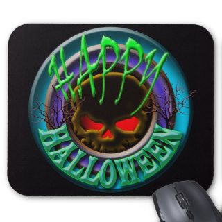 Happy Halloween Skull blue mousepad