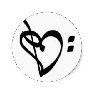Music Clef Heart Sticker