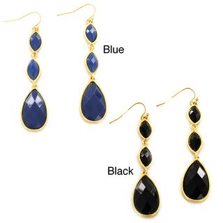 West Coast Jewelry Goldtone Colored Resin Triple Drop Earrings West Coast Jewelry Fashion Earrings