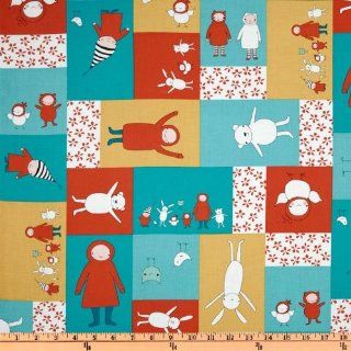 44'' Wide Meet The Gang Collage Turquoise/Orange Fabric By The Yard