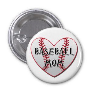 Baseball Mom Button