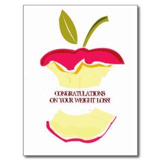 Weight Loss Achievement Fruit Apple Nutrition Diet Postcard