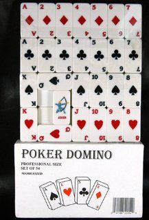 Poker Domino Marbelized Professional Red/White Set of 54 Toys & Games