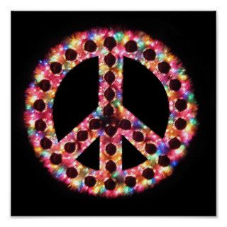 5 color peace sign poster