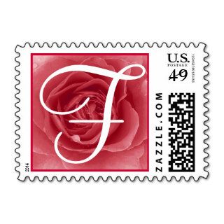 Monogram Burgundy Rose Letter E Stamp