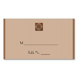 Celtic Knot in Cream and Rust Wedding Place Cards Business Card Templates