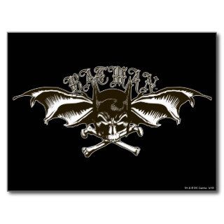 Batman Skull Cowl Batwings Logo Post Card