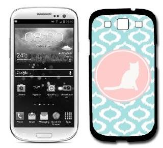 Love Cats Aqua Ikat Cute Hipster Samsung Galaxy S3 SIII i9300 Case Fits Samsung Galaxy S3 SIII i9300 Cell Phones & Accessories