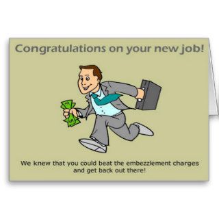 Funny Congratulations Card New Job Congratulation