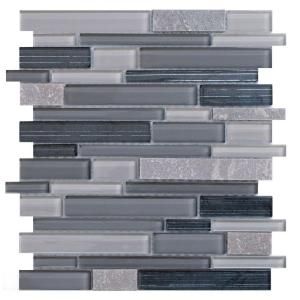 Jeffrey Court Platinum Pearl Pencil 10.625 in. x 12 in. x 8 mm Quartz and Glass Mosaic Wall Tile 99602