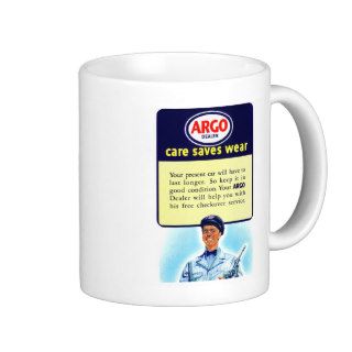 Vintage Retro Kitsch Argo Gas Service Station Ad Coffee Mug