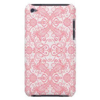 Pink Lace White Damasks Background Barely There iPod Covers