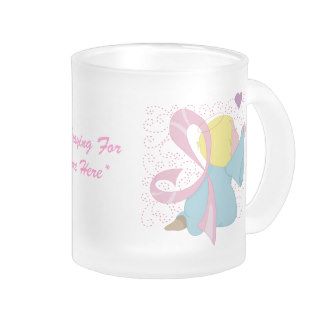 Breast Cancer Angel Customizable Frosted Mug