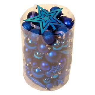 Blue 100 piece Christmas Ornament Kit Seasonal Decor