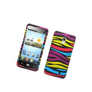 LG Spectrum VS920 Black Rainbow Zebra Stripe Cover Case Cell Phones & Accessories