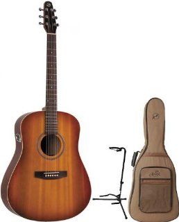 Seagull Entourage Rustic Acoustic Electric Guitar w/Seagull Gig Bag and Guitar Stand Musical Instruments
