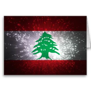 Lebanon Flag Firework Card