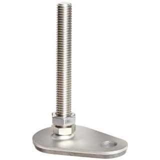 J.W. Winco 440.6 50 3/8 16 100 GV Series GN 440.6 Stainless Steel Leveling Feet with Fixing Lug and Black Rubber Pad, Inch Size, 1.97" Base Diameter, 3/8 16 Thread Size, 3.94" Thread Length Vibration Damping Mounts