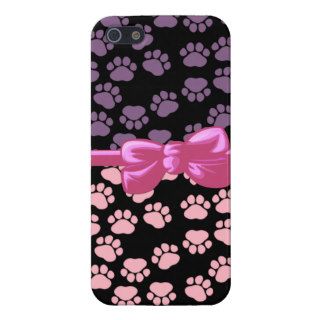 Dog Paws Traces Paw prints Pink, Black, Purple Cover For iPhone 5