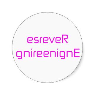 esreveR gnireenignE orange pink red Stickers